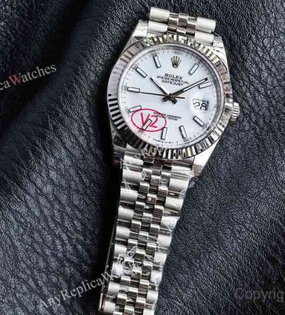 VS Factory Rolex Datejust 41mm Cal.3235 Movement White Face SS Jubille Band Watch